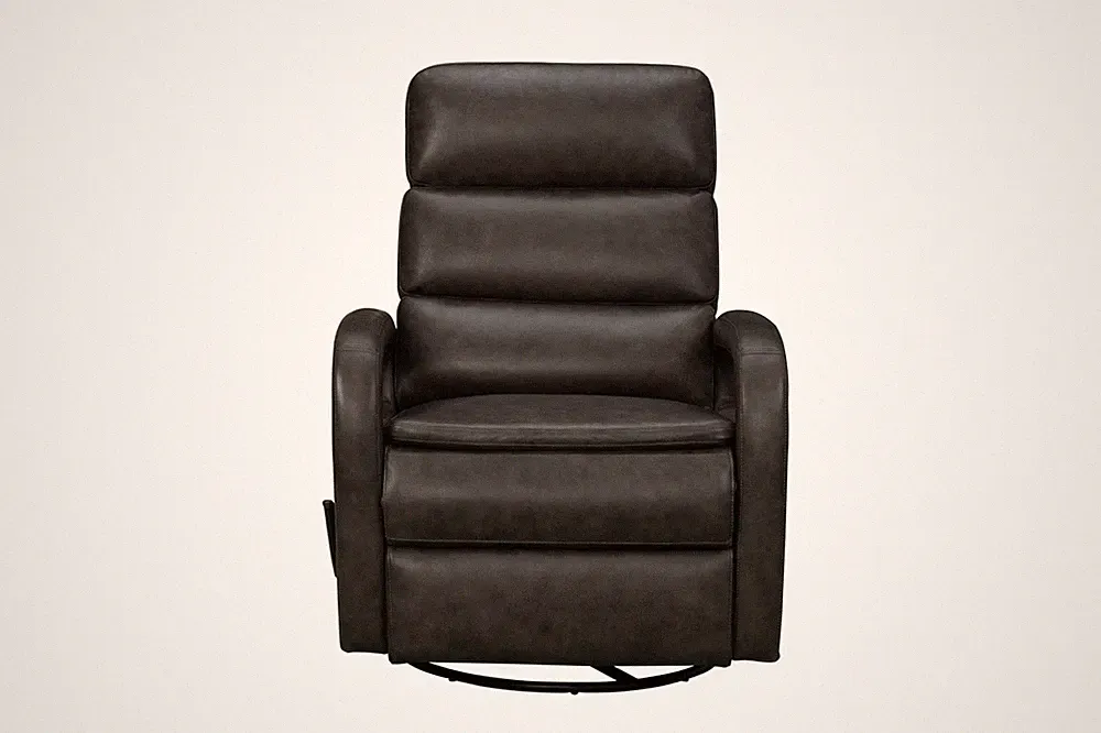 Barcalounger Nick Recliner Swivel Glider in Ryegate Gray