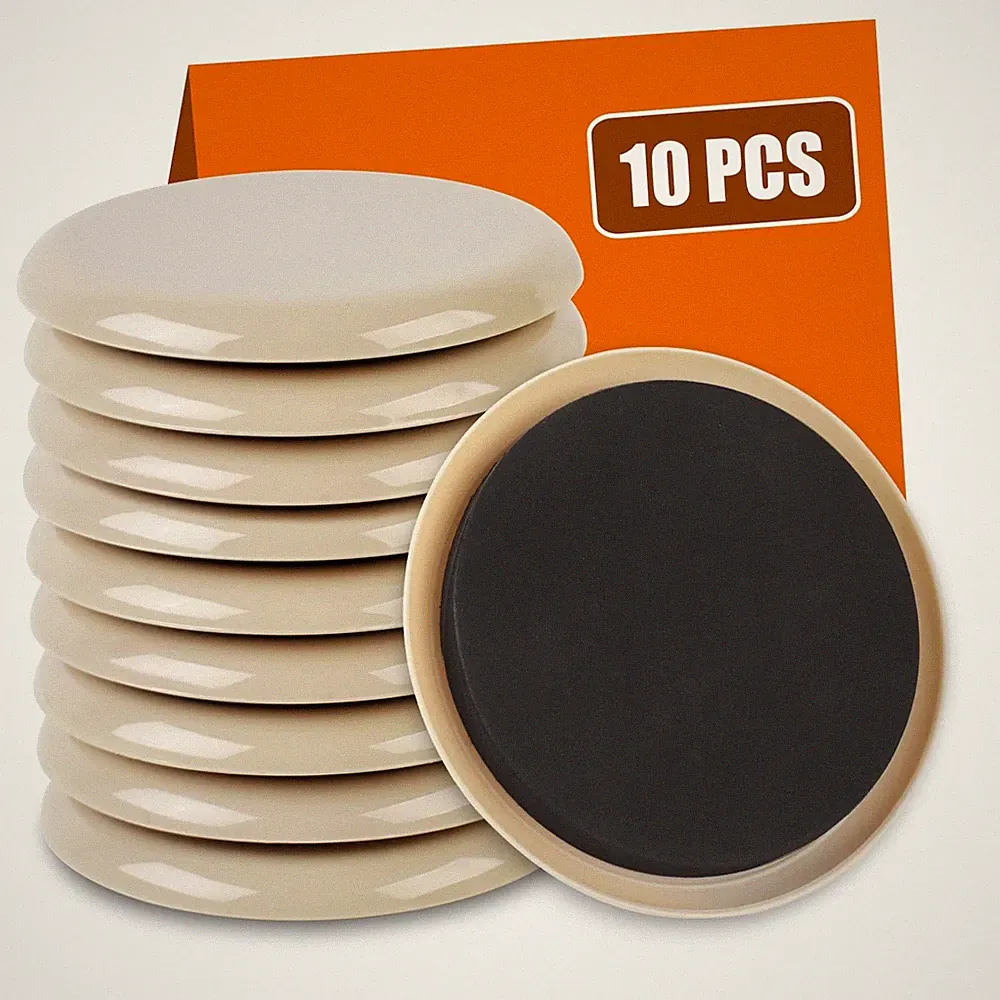 Furniture Moving Sliders 3.5 Inch for Carpet Hard Floors Reusable Gliders 10PK