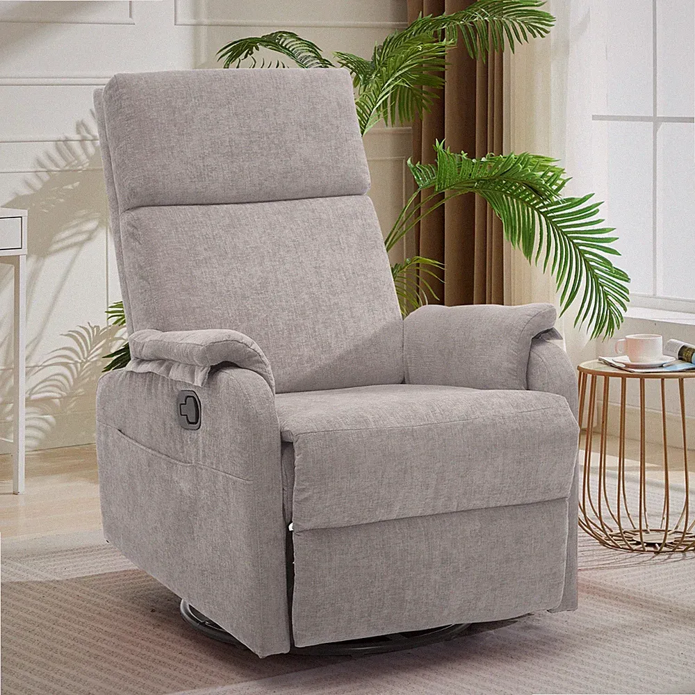 Korser Swivel Rocker Recliner Chair Chenille Small Nursery Glider Rocking Chair