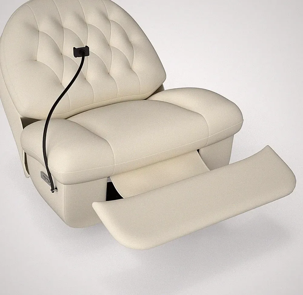 Oversized 270° Swivel Glider Power Recliner Chair with Type-C Ports&Phone Holder