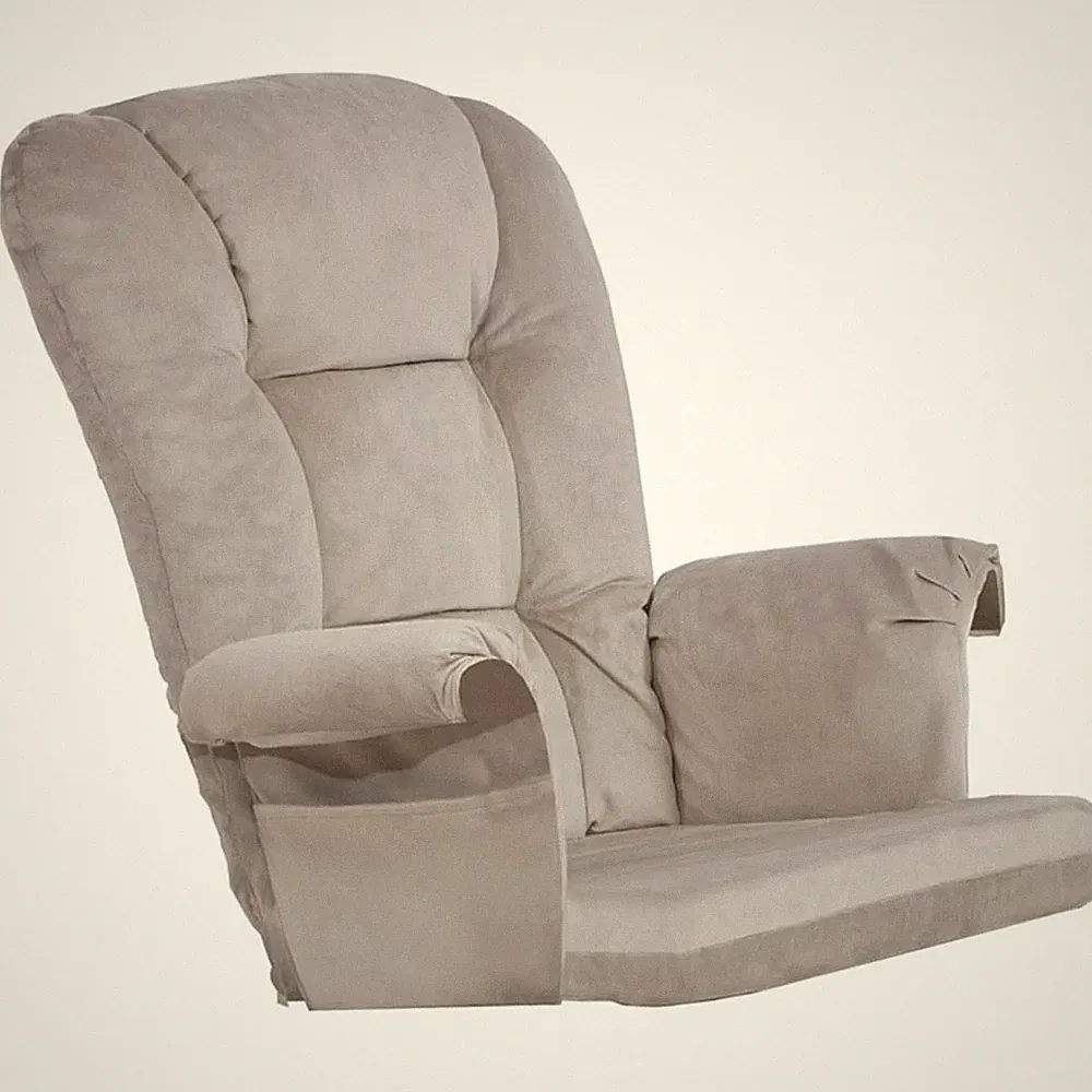 Pemberly Row Contemporary Glider Chair Cushions Set in Gray Finish