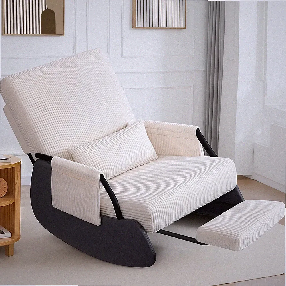 Rocking Chair Nursery, Low-Seat Glider Chair, Upholstered Rocking Chair with Sid