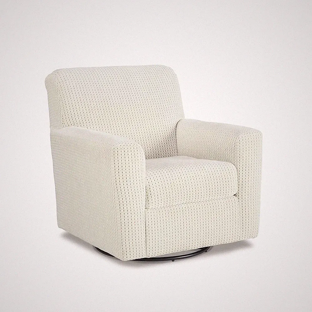 Signature Design by Ashley Herstow Ivory Swivel Glider Accent Chair