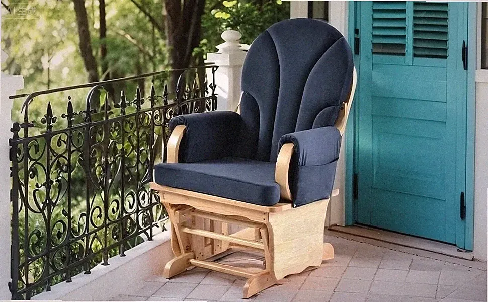 Solid wood Glider Chair Thick Cushion Rocking Chair for Reading & Relaxing USA