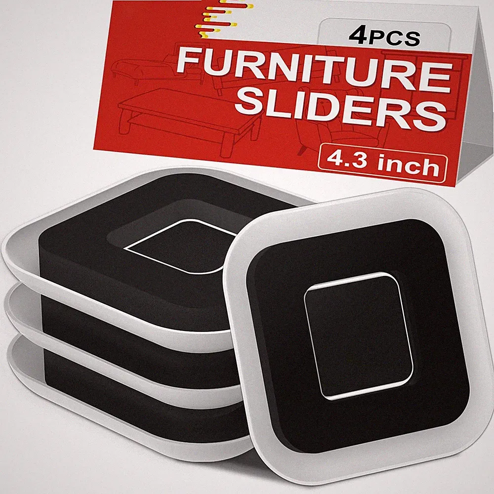 Upgrade Furniture Sliders, Furniture Sliders for Carpets, 4 PCS 4.3" Moving P...